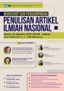 Workshop dan Pendampingan Penulisan Artikel Ilmiah Nasional 2023 LPPM ISBI Bandung