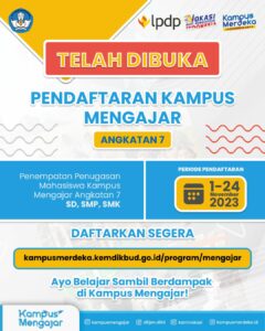 Pendaftaran Kampus Mengajar Angkatan 7 TELAH DIBUKA!!