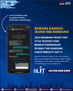 BEWARA! Jika Menerima Pesan Teks atau Telepon yang Mengatasnamakan Pejabat ISBI Bandung Harap Berhati-Hati!!