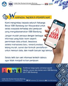 WASPADA MODUS PENIPUAN yang Mengatasnamakan ISBI Bandung!