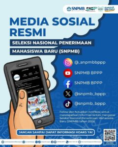 Media Sosial Resmi Seleksi Nasional Penerimaan Mahasiswa Baru (SNPMB) 2024