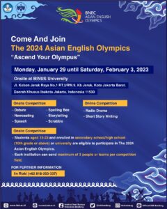 Come And Join The 2024 Asian English Olympics “Ascend Your Olympus”