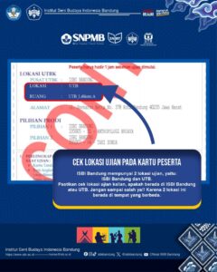 Sampurasun! Halo Calon Mahasiswa Indonesia! CEK LOKASI UJIAN PADA KARTU PESERTA