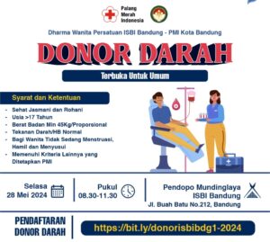 DWP ISBI Bandung kembali berkolaborasi dengan PMI Kota Bandung menyelenggarakan Donor Darah