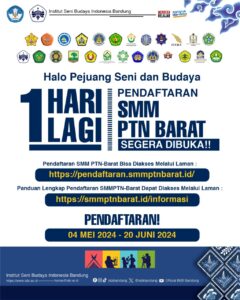 ‼️1 HARI LAGI PENDAFTARAN SMM PTN-BARAT DIBUKA!‼️