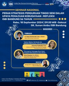 LPPM ISBI Bandung menyelenggarakan Seminar Nasional “Peran Strategis Perguruan Tinggi Seni Dalam Upaya Pemajuan Kebudayaan: Refleksi ISBI Bandung 56 Tahun”